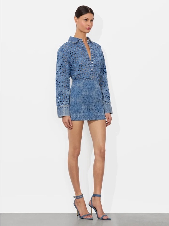 Alice + Olivia Tops - Alice + Olivia Finely Laser Cut Shirt